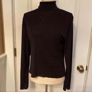 BABETTE TOP TURTLENECK BLACK LONG SLEEVE Size MEDIUM M